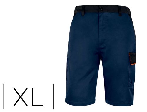 Bermuda deltaplus com cintura ajustavel e 5 bolsos cor azul-laranja tamanho xl , Deltaplus , 75777 , 3295249289799